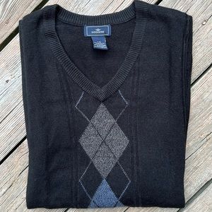 Dockers black argyle sweater vest L